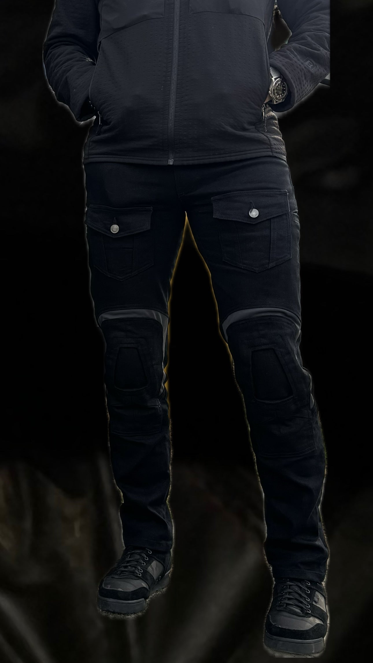 MARBRO BLK Combat Denim Pants