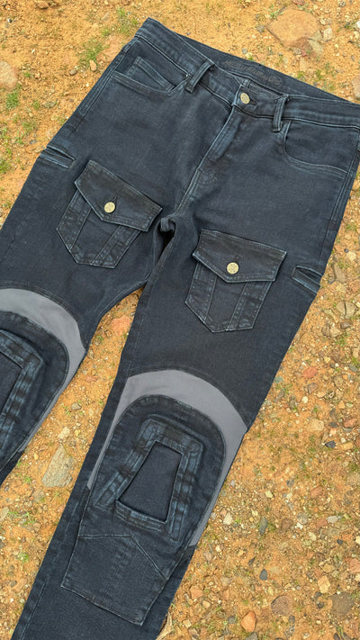 MARBRO Black Denim Combat Pants